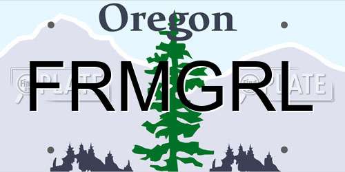 FRMGRL Oregon License Plate