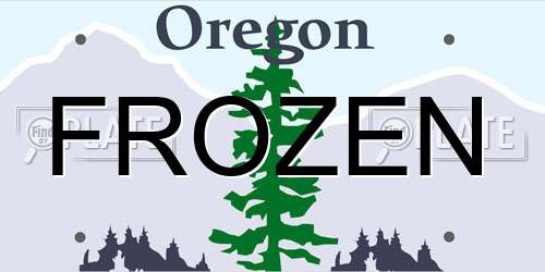 FROZEN Oregon License Plate