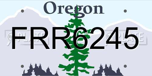 FRR6245 Oregon License Plate