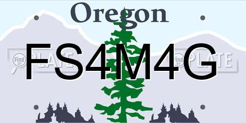 FS4M4G Oregon License Plate