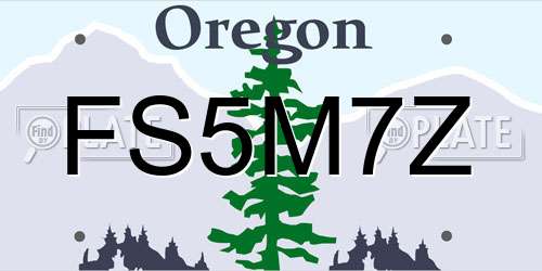 FS5M7Z Oregon License Plate