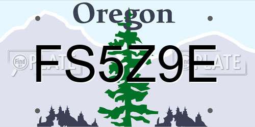 FS5Z9E Oregon License Plate