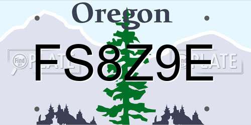 FS8Z9E Oregon License Plate