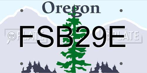 FSB29E Oregon License Plate