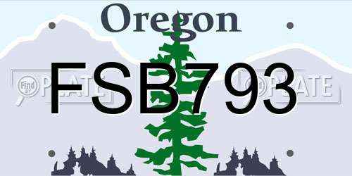 FSB793 Oregon License Plate