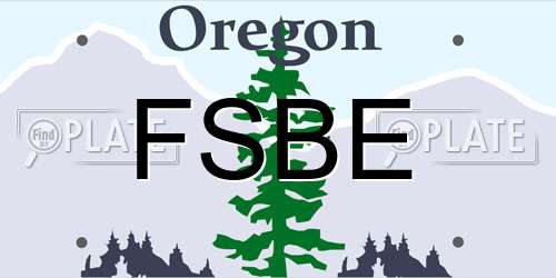 FSBE Oregon License Plate
