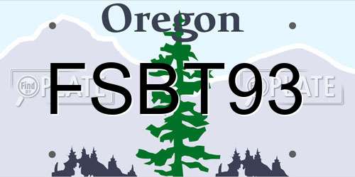 FSBT93 Oregon License Plate
