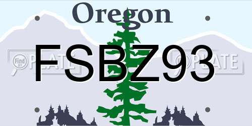 FSBZ93 Oregon License Plate