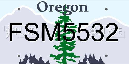 FSM5532 Oregon License Plate