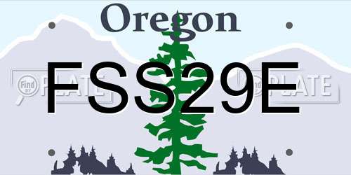 FSS29E Oregon License Plate