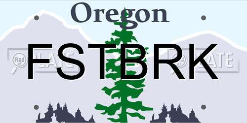 FSTBRK Oregon License Plate