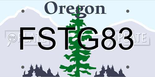 FSTG83 Oregon License Plate