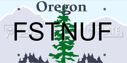 FSTNUF Oregon License Plate