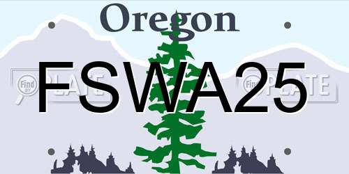 FSWA25 Oregon License Plate