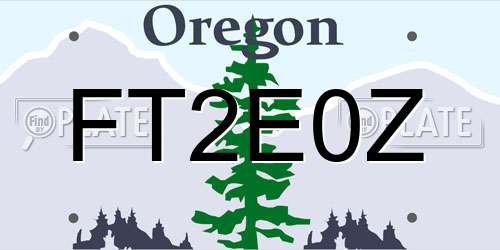 FT2E0Z Oregon License Plate