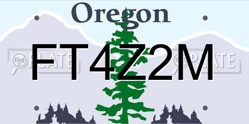 FT4Z2M Oregon License Plate