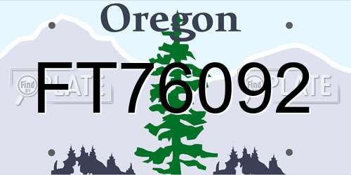 FT76092 Oregon License Plate