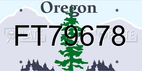 FT79678 Oregon License Plate