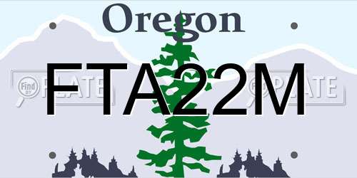 FTA22M Oregon License Plate