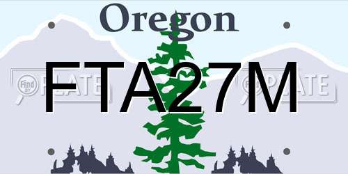 FTA27M Oregon License Plate