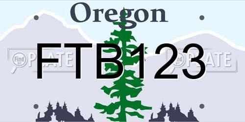 FTB123 Oregon License Plate