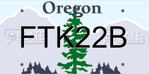 FTK22B Oregon License Plate