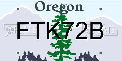 FTK72B Oregon License Plate