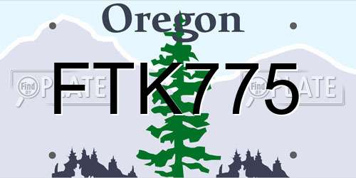 FTK775 Oregon License Plate