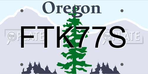 FTK77S Oregon License Plate