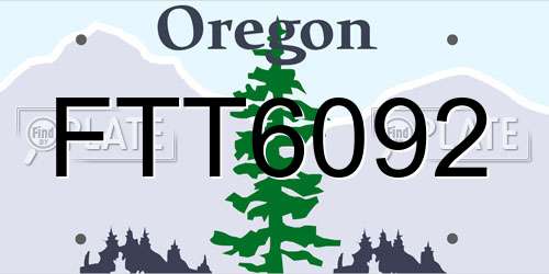 FTT6092 Oregon License Plate