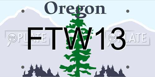FTW13 Oregon License Plate