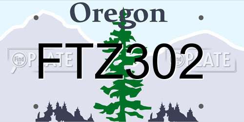 FTZ302 Oregon License Plate