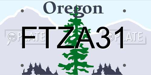 FTZA31 Oregon License Plate
