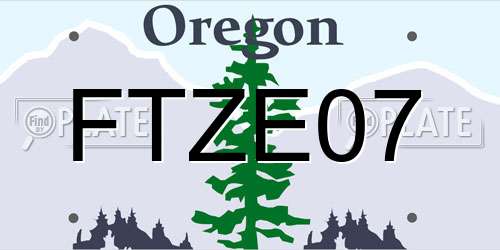 FTZE07 Oregon License Plate