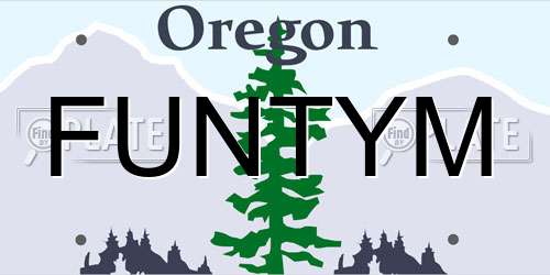 FUNTYM Oregon License Plate