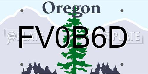 FV0B6D Oregon License Plate