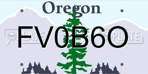 FV0B6O Oregon License Plate