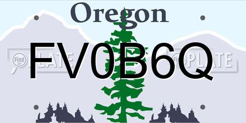 FV0B6Q Oregon License Plate