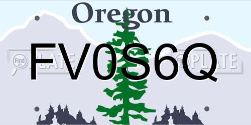 FV0S6Q Oregon License Plate