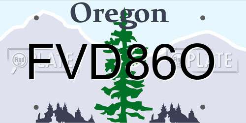 FVD86O Oregon License Plate