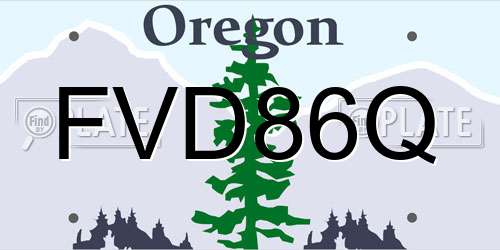 FVD86Q Oregon License Plate