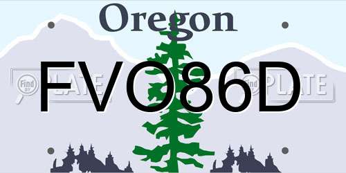 FVO86D Oregon License Plate
