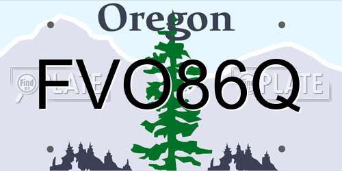 FVO86Q Oregon License Plate