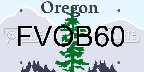 FVOB60 Oregon License Plate