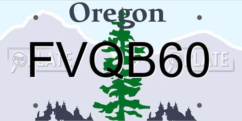 FVQB60 Oregon License Plate