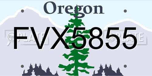 FVX5855 Oregon License Plate