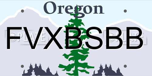 FVXBSBB Oregon License Plate
