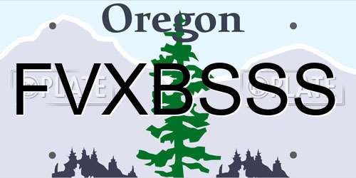 FVXBSSS Oregon License Plate