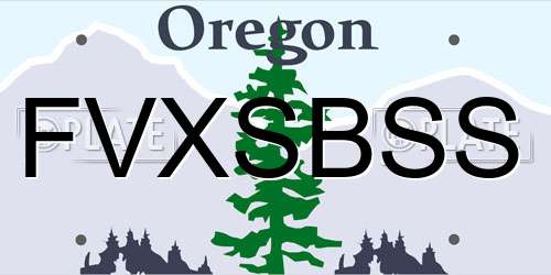 FVXSBSS Oregon License Plate
