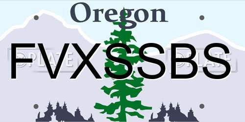 FVXSSBS Oregon License Plate